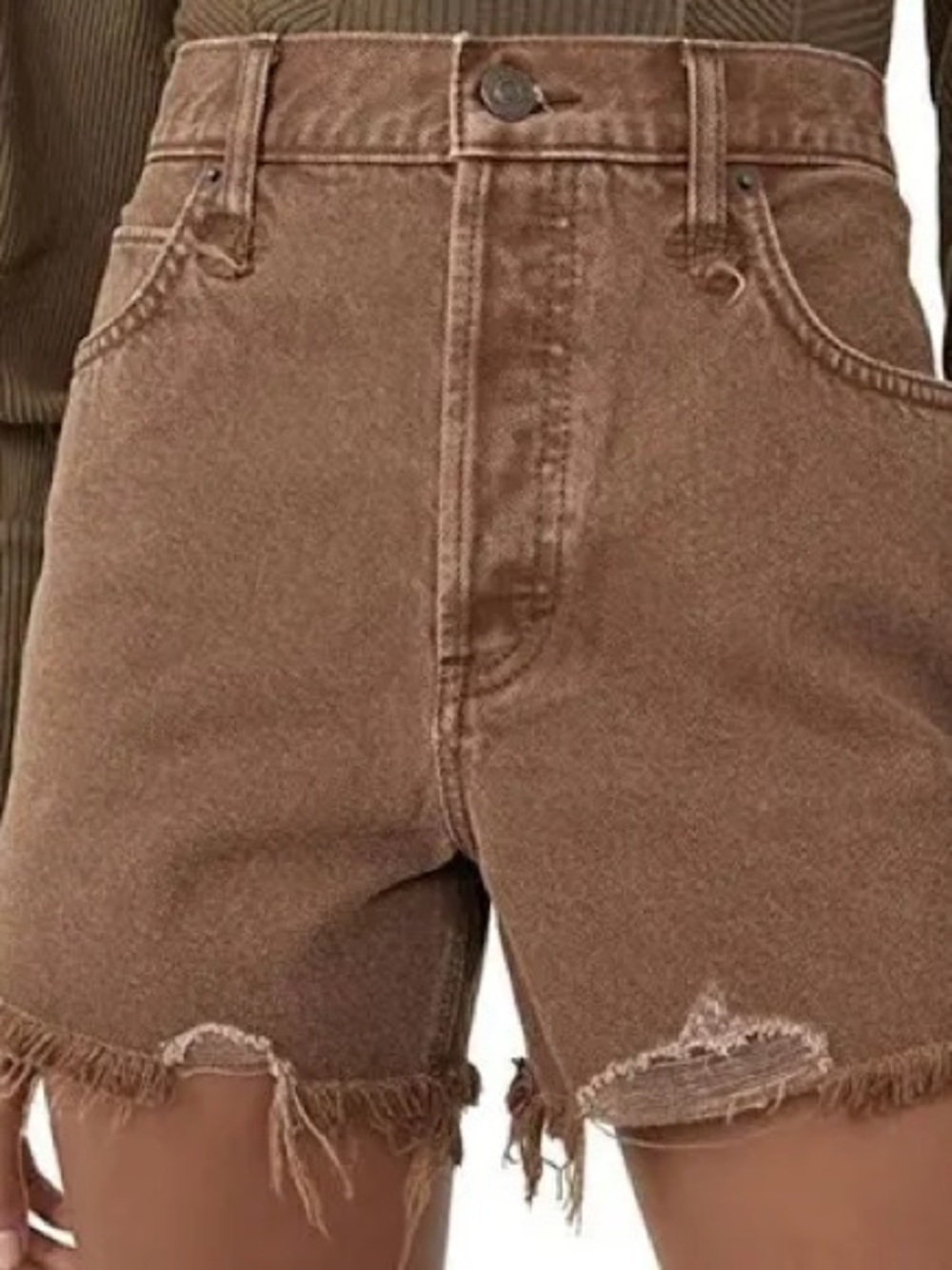 NWT We The Free Makai High Rise Cutoff Shorts in Washed Chocolate